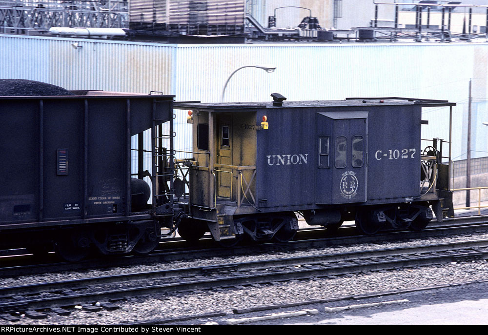 Union RR caboose C-1027 on coal train.